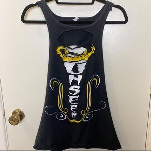OOAK distressed graphic muscle tank